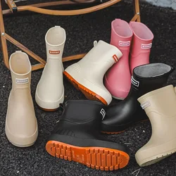 Stivali da pioggia da donna 2024 stivali da acqua Slip-on di alta qualità scarpe impermeabili stivali da pioggia in gomma da donna stivali antiscivolo da giardino