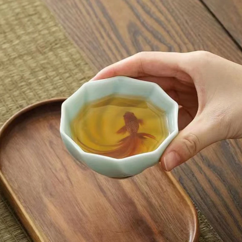 TANGPIN ceramic tea cup porcelain fish cups gongfu cup 80ml