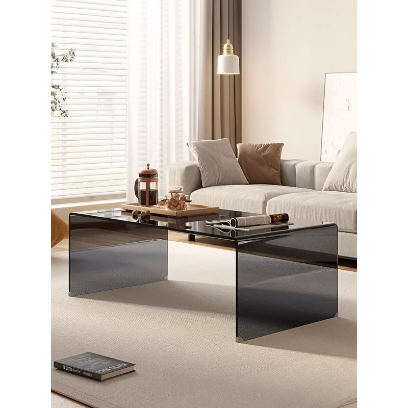 New coffee table glass living room household rectangular small apartment simple modern mini office tea machine table minimalist