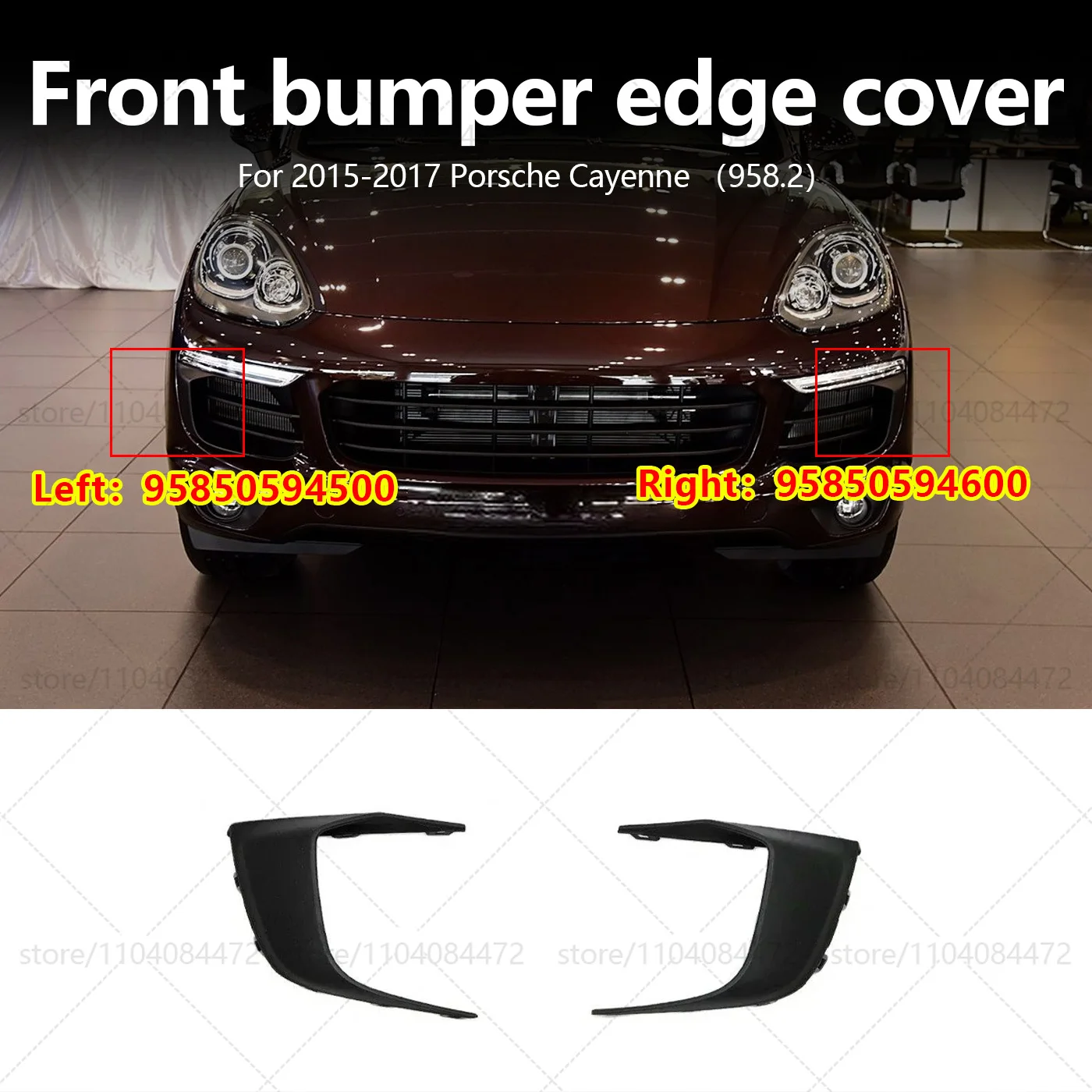 

Для Porsche Cayenne (2019-2017 гг.) передний бампер автомобиля, воздушная направляющая, накладка, OEM 95850594500 95850594600