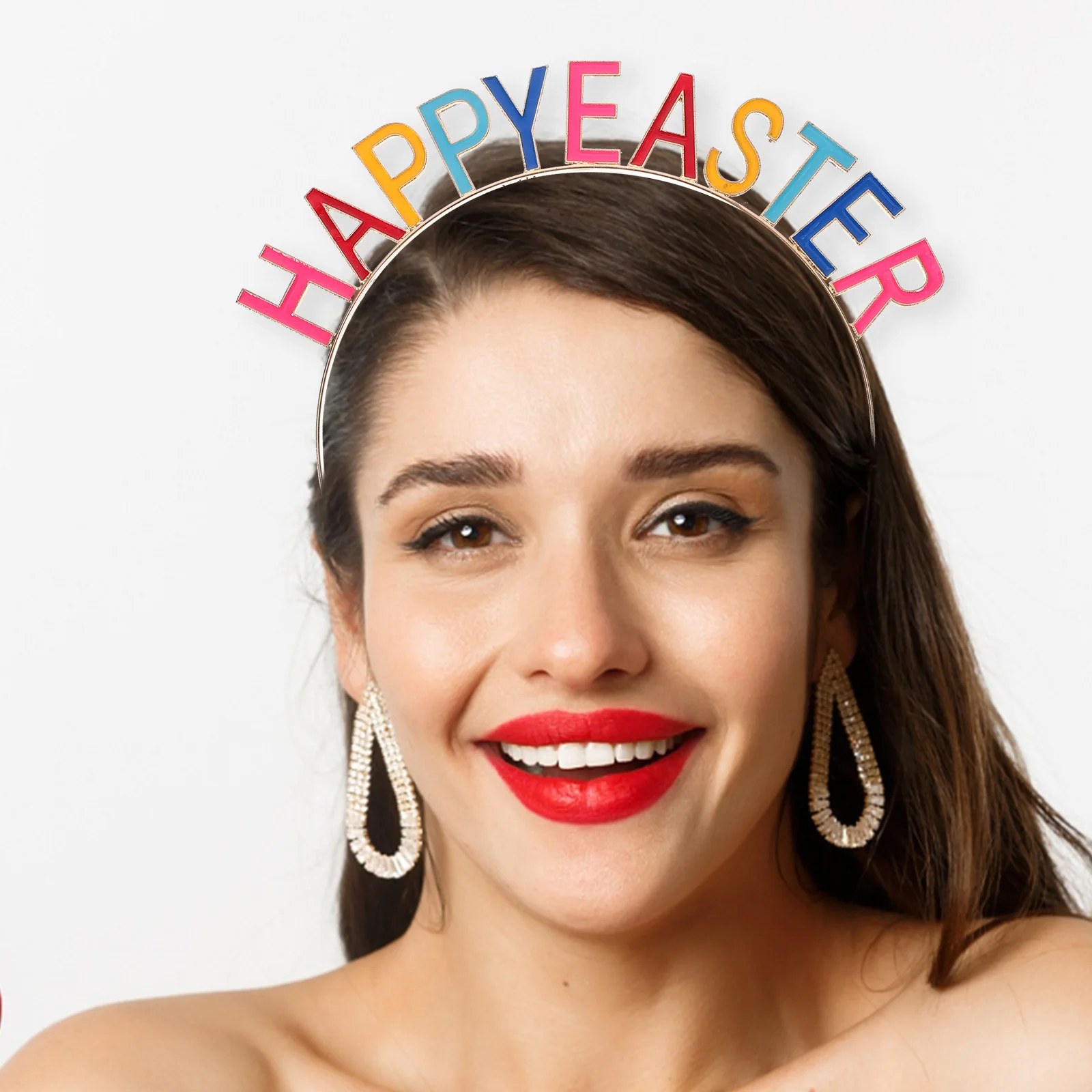 

Rainbow Crown Tiara Cute Alloy Metal Headband Fashionable Lightweight Durable Party Hairbands For Women Girls Adult Easter