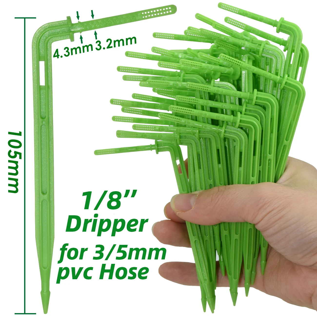 30-200pcs Garden 3/5mm Hose Bend Arrow Emitter Potted Flowers Dropper Drip Irrigation Watering System Micro Flow Dripper Bonsai