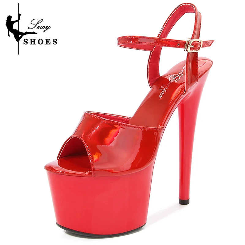 2023 Chinese Style 17CM/7Inch High Heels Dance Shoes Sandals Women Summer Buckle Strap Platform Club Stiletto High-heeled