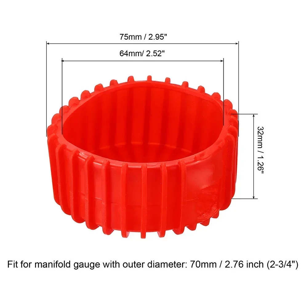 2pcs Pressure Gauge Cover Rubber 70mm Manifold Gauge Protective Boot Covers For Gauges  64mmx75mm HVAC Gauges