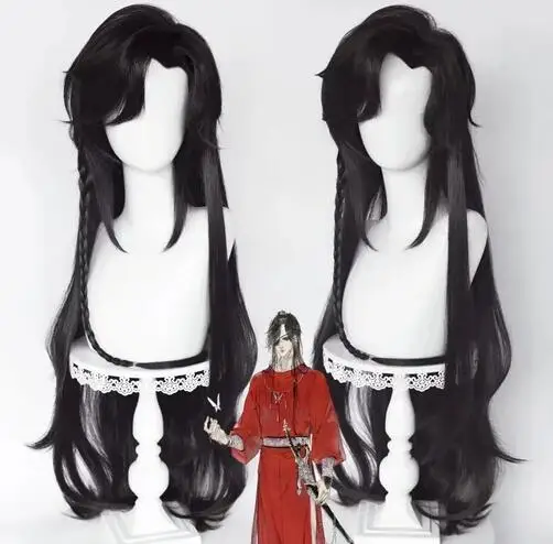 San Lang Wig Hua Cheng Cosplay Wig Heaven Officials Blessing Cosplay Tian Guan Ci Fu Cosplay Black Anime Synthetic Wigs