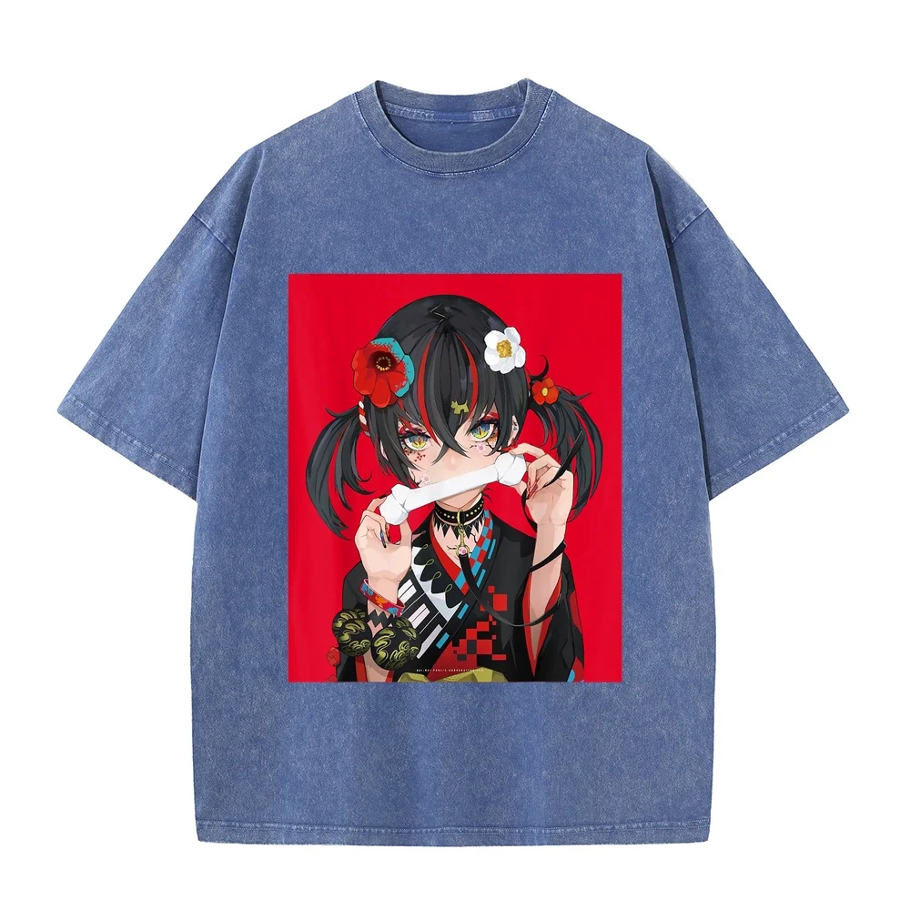 Anime Girl Japanese Aesthetic Otaku T-Shirt Men's Shirts Men Clothing T-Shirts Full Figured Cotton Printed Casual T Shirt Funny