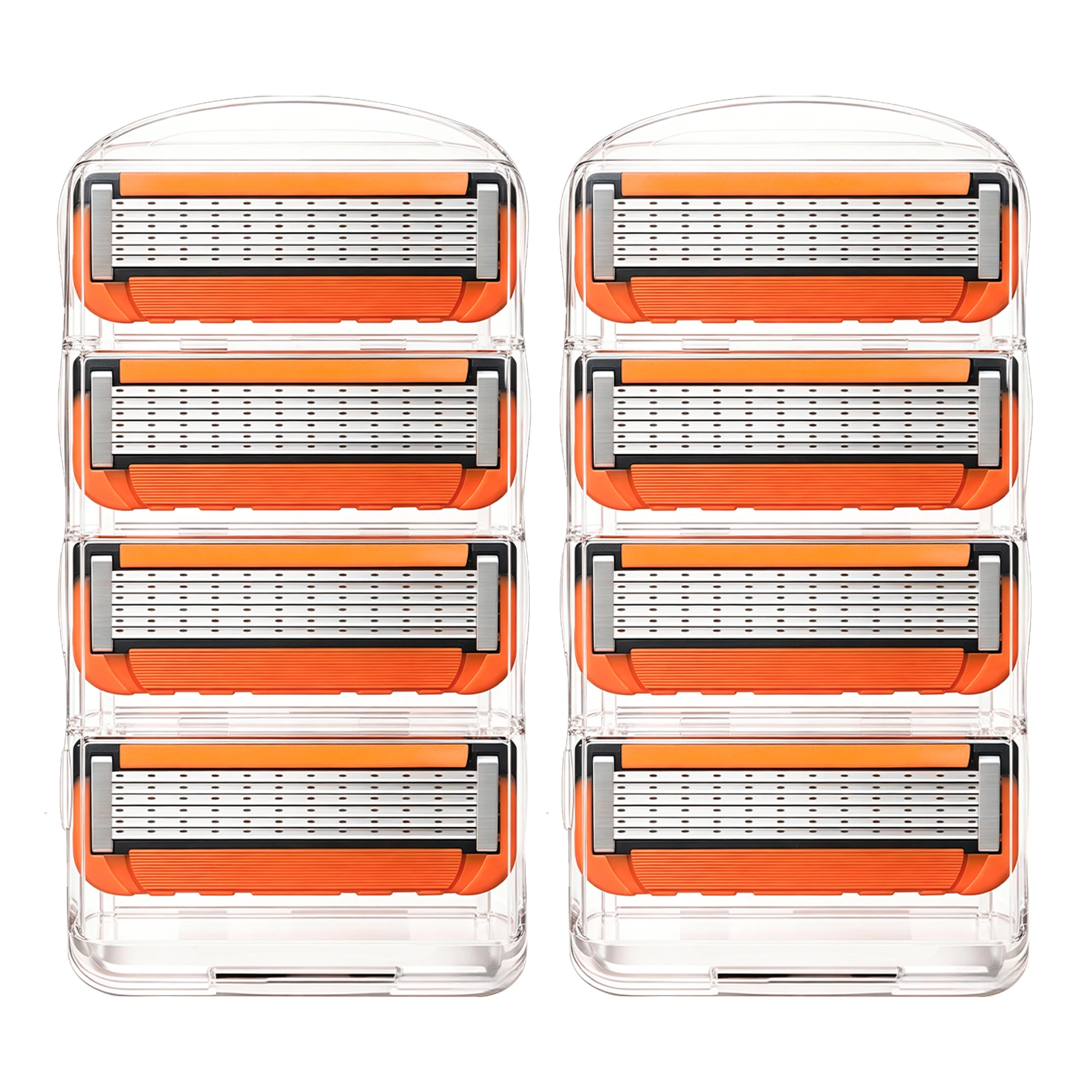 Maquinilla de Afeitar de Seguridad Desechable de 6 Cuchillas para Hombre, Recambio de Cartucho para Recortar Barba y Patillas, Afeitado Suave y Fácil de Enjuagar