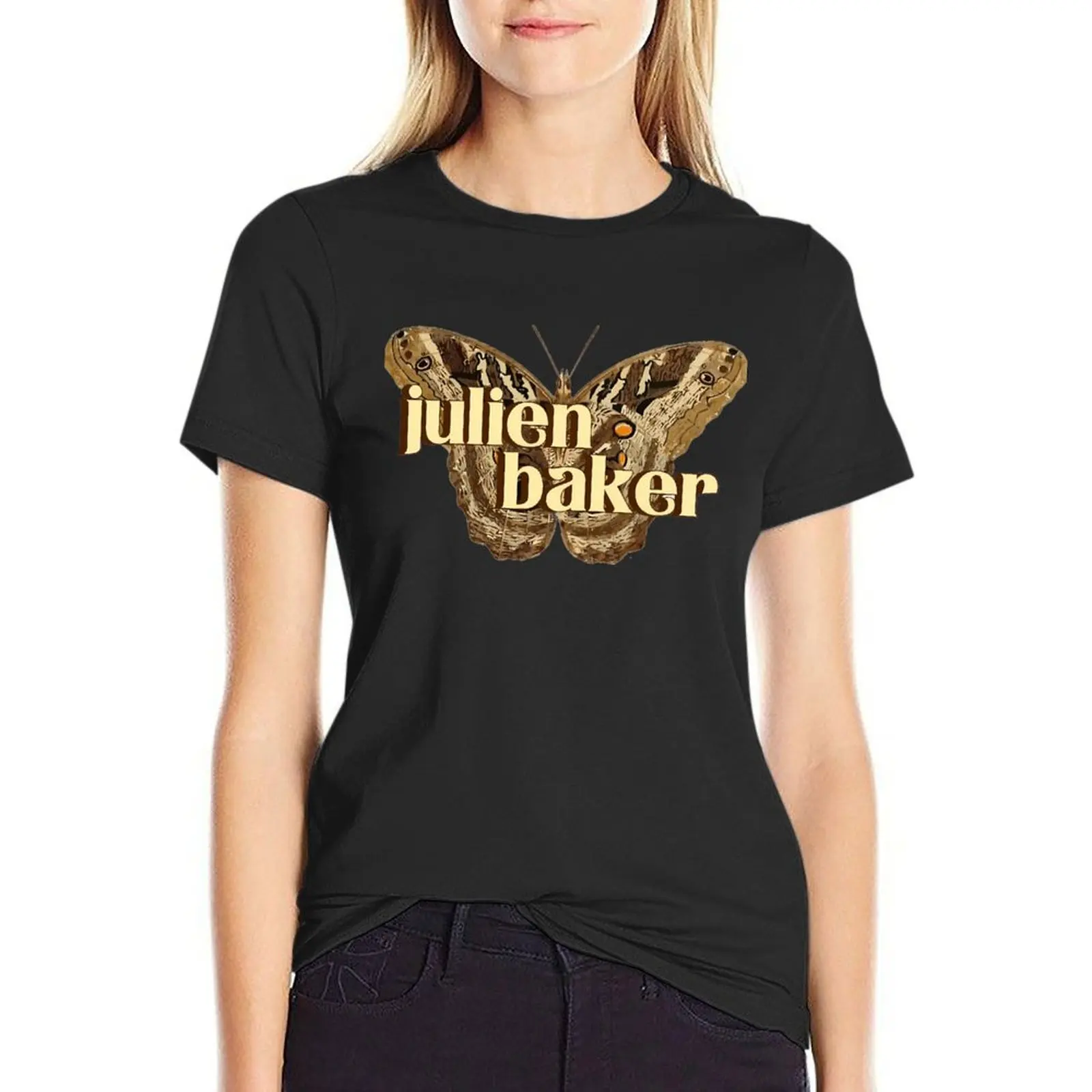 Julien Baker Moth T-Shirt female customs Aesthetic clothing Blouse cute t-shirts for Women