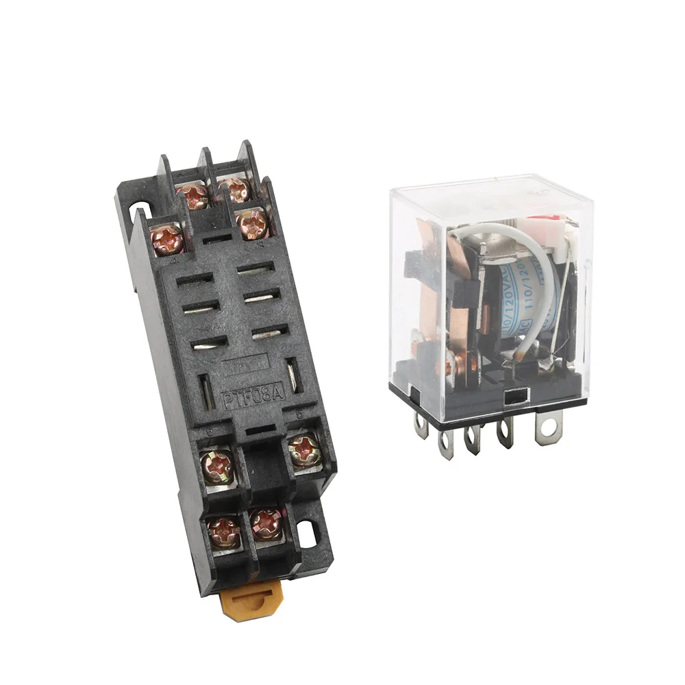 1 قطعة للأغراض العامة LY2NJ HH62P الإلكترونية مايكرو الكهرومغناطيسية التتابع LED مصباح 10A 8 دبابيس لفائف DPDT DC12V 24V AC110V 220V