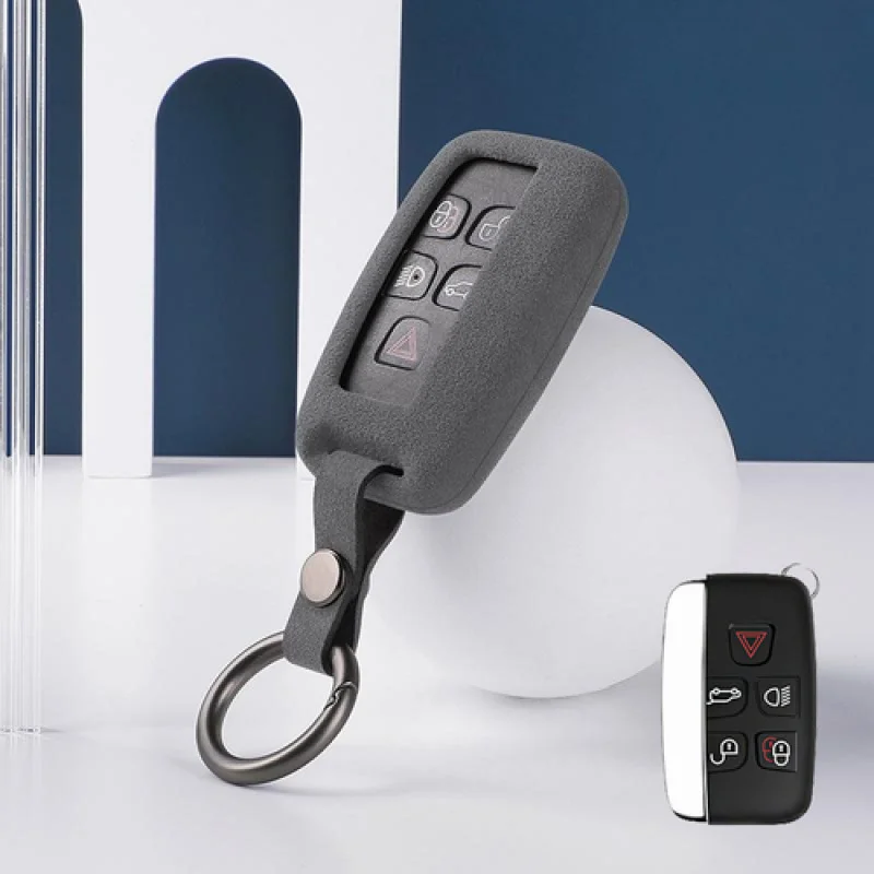 غطاء حافظة مفاتيح السيارة من الجلد السويدي A+ لسيارة لاند روفر رينج روفر سبورت لسيارة جاكوار XF #6