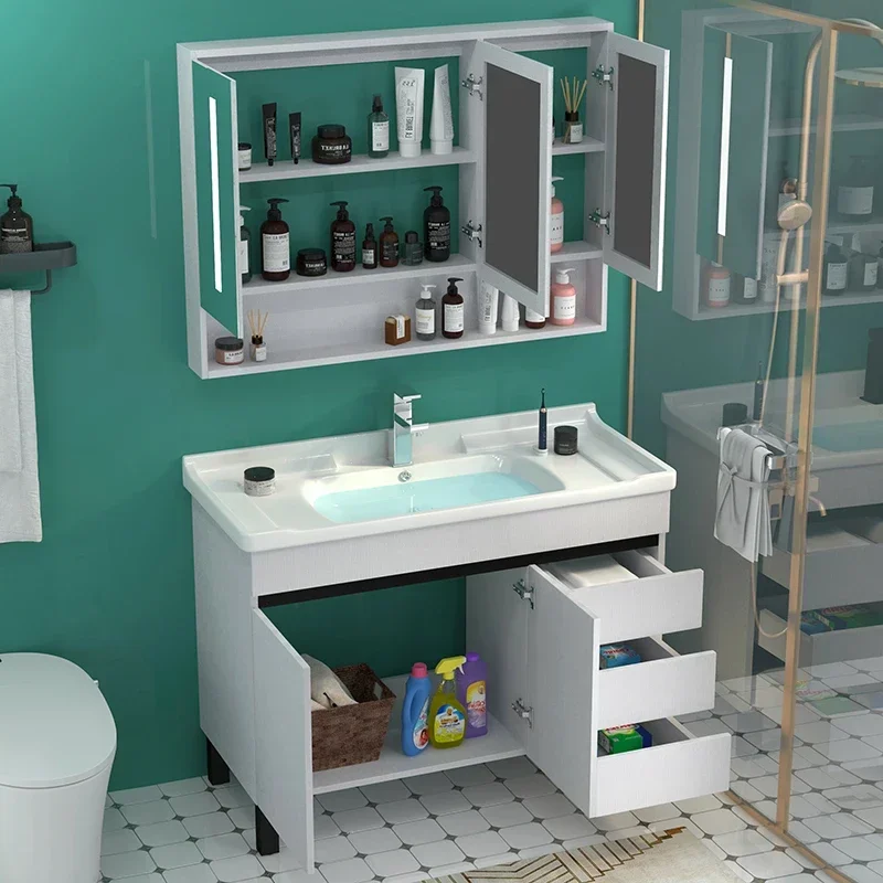 Locker Sink Bathroom Cabinet Simple Cupboard Washbasin Faucet Luxury Buffet Cupboard Bookcase Badezimmer Schrank Home Furniture