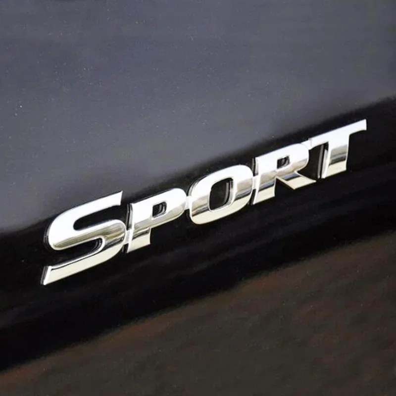 Autocollant de voiture avec Logo chromé en plastique 3D, emblème de SPORT, autocollant de porte, accessoires automobiles pour Toyota Highlander BMW HONDA VW, style de voiture