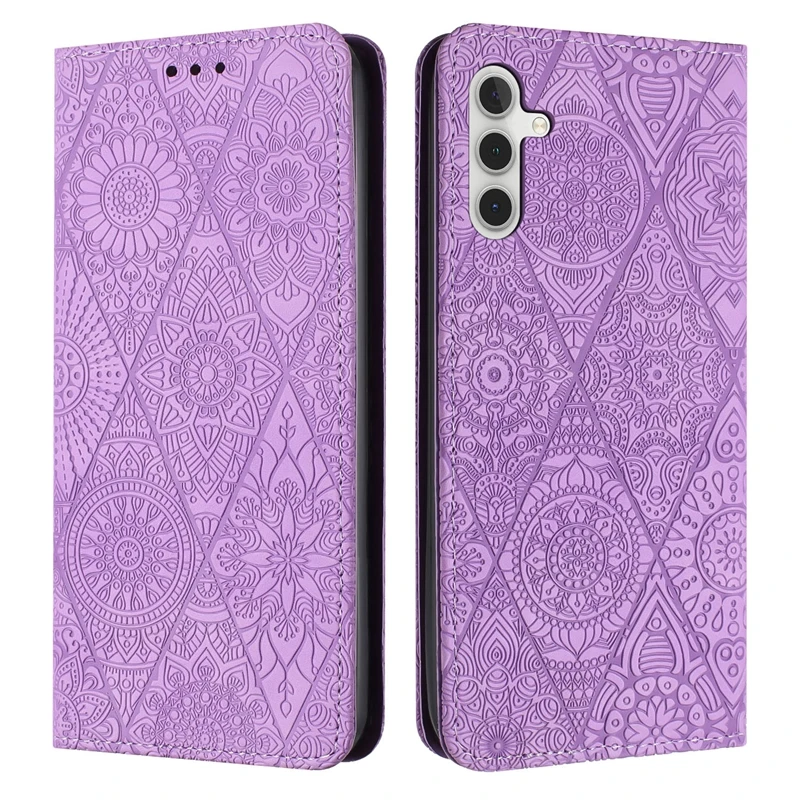 A25 A35 A55 5G Case Mandala Totem Leather Magnetic Case on for Etui Samsung Galaxy A25 A55 A35 A15 A05S Flip Phone Cover Fundas