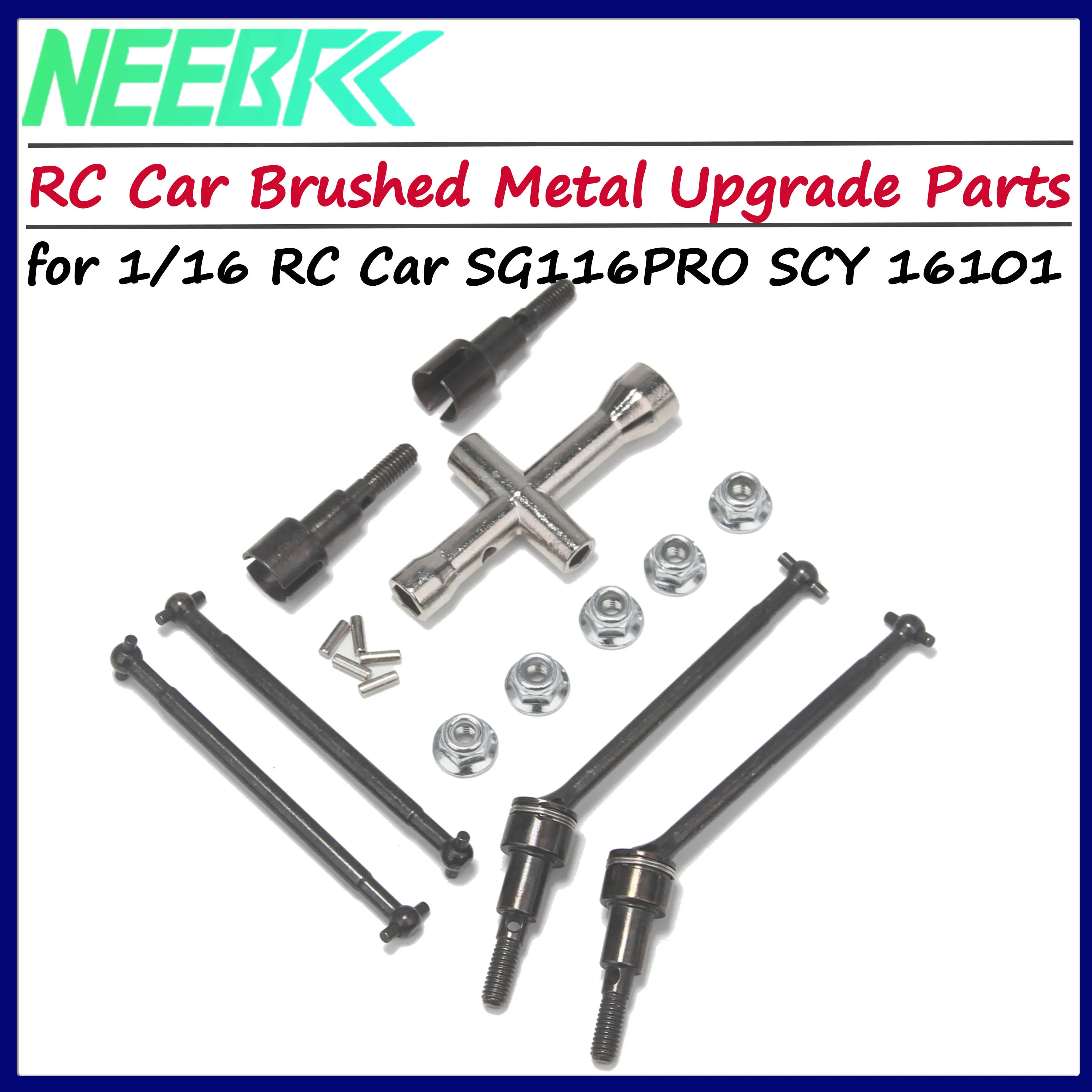 

RC Car Brushed Metal Upgrade Parts Gear Drive Shaft Differential Shock Absorber for SG116PRO SG116MAX 16101 16102 Spart Parts