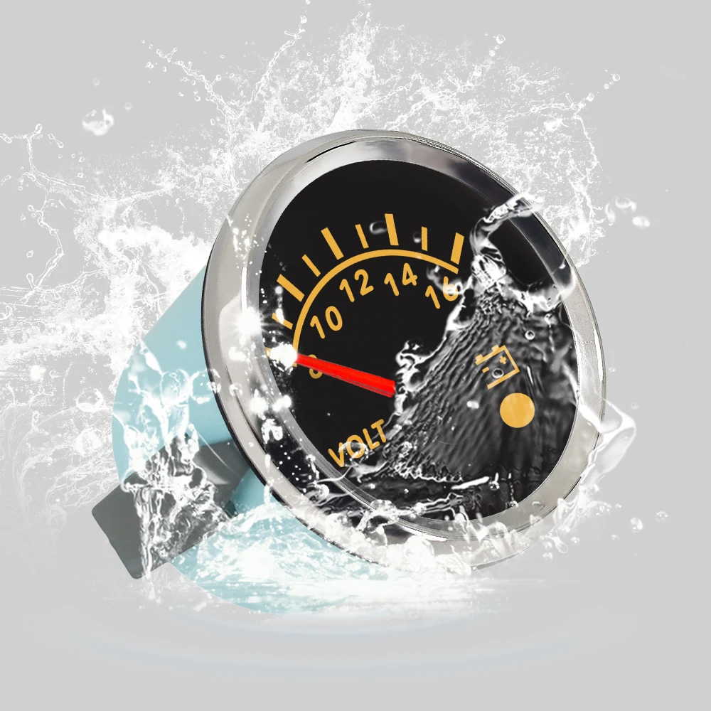 

ELING 52mm Voltmeter 8-16V 16-32V 9-32V Volt Gauge with 8 Colors Backlight and Alarm for Car Boat Yacht Truck Universal