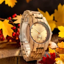 Simulated Diamond Dial Wood Quartz Wrist Watch Wood Fashion Bangle Timepiece Clock Natural Women's Wooden Lady Bracelet Watches