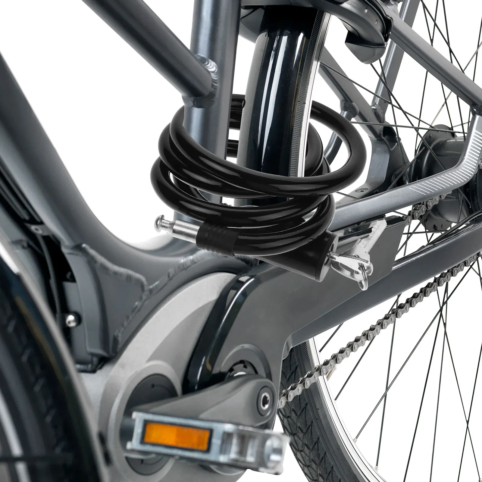 

High-Strength Steel Chain Bicycle For Electric Mountain Bikes Durable Weather-Resistant Quick-Release Anti-Theft Bike Chain Lock