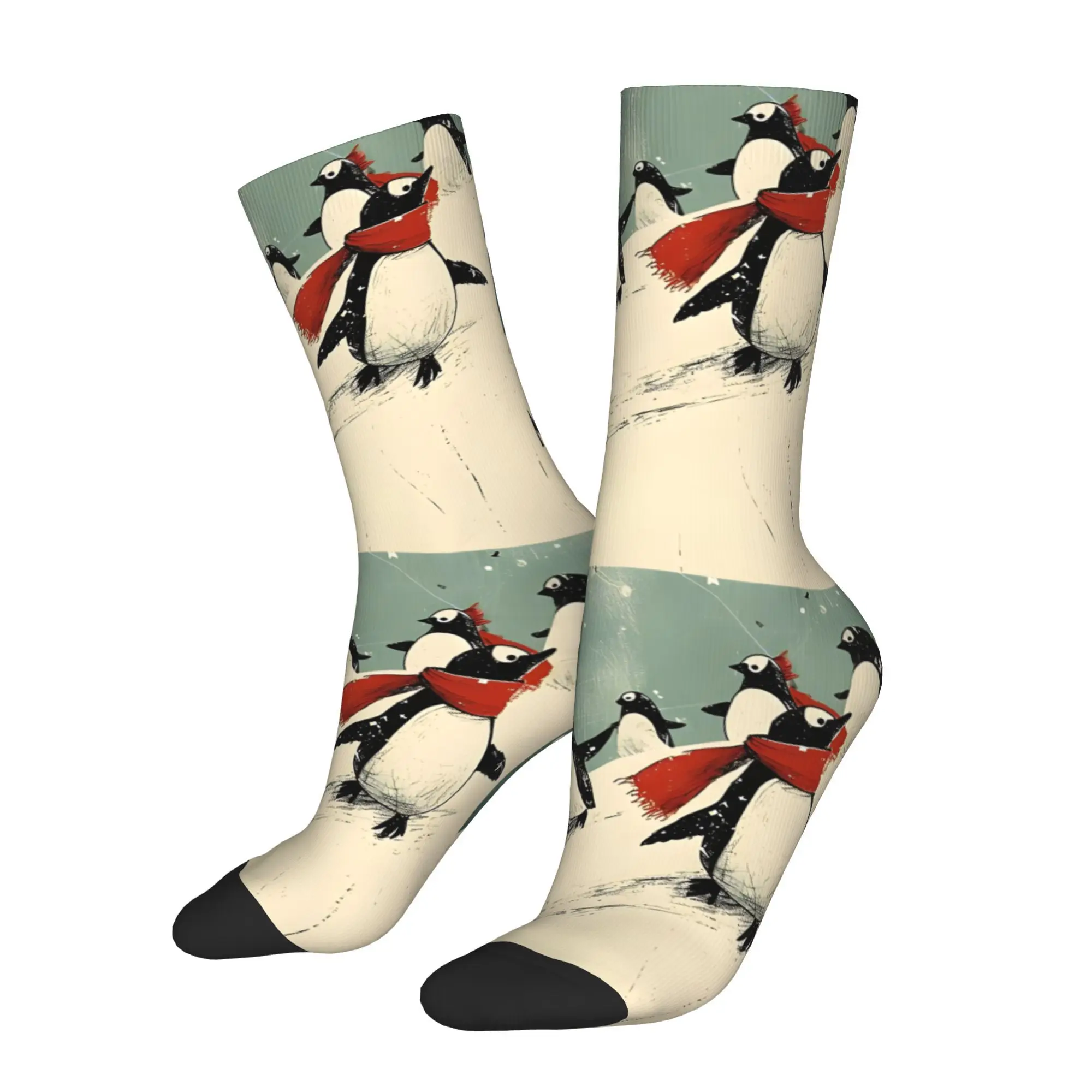 

Funny Sock for Men Sliding Penguin Hip Hop Harajuku Happy Quality Pattern Printed Crew Sock Novelty Gift