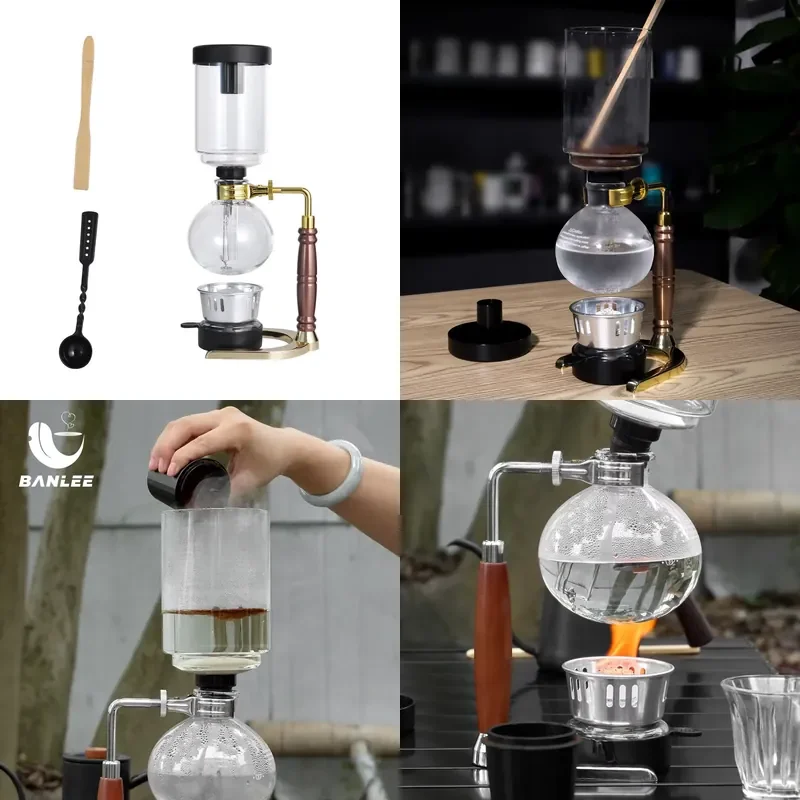 for  Banlee Custom Espresso Siphon 3 5 Cup Home Coffee Machine with Glass Siphon Coffee Maker