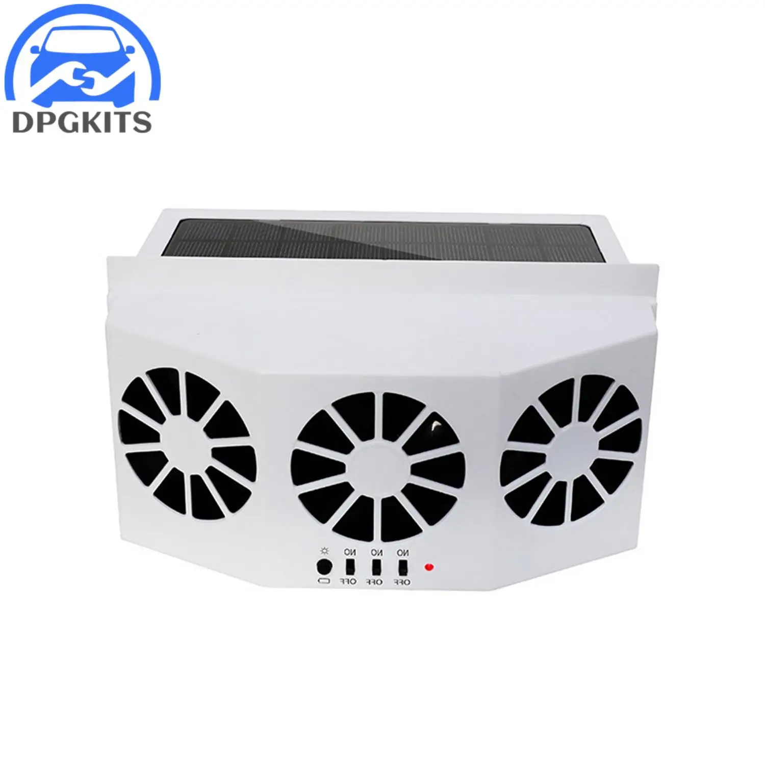 

1pc Car Fan Solar Window Sun Powered Car Auto Air Vent Cool Cooling System Radiator Fan White With 3 Months Warranty