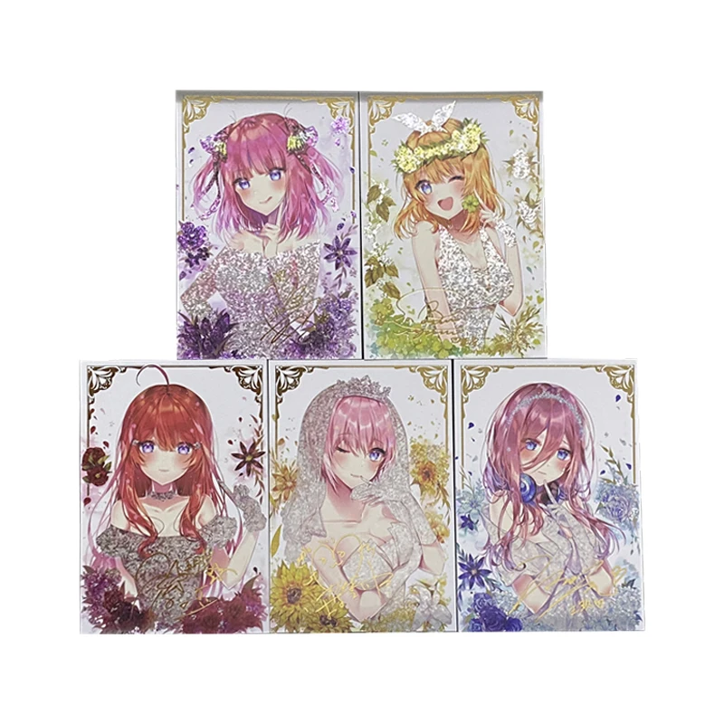 

5Pcs/set Anime Girls Hot Stamping Flash Card The Quintessential Quintuplets Extra Thick Card Kawaii Anime Collection Cards Gifts