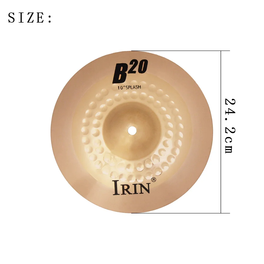 Piatto B20 da 10 pollici Gong Piatti in bronzo fosforoso Strumenti a percussione Parti Accessori Kit piatti per batteria Crash Hi-Hat