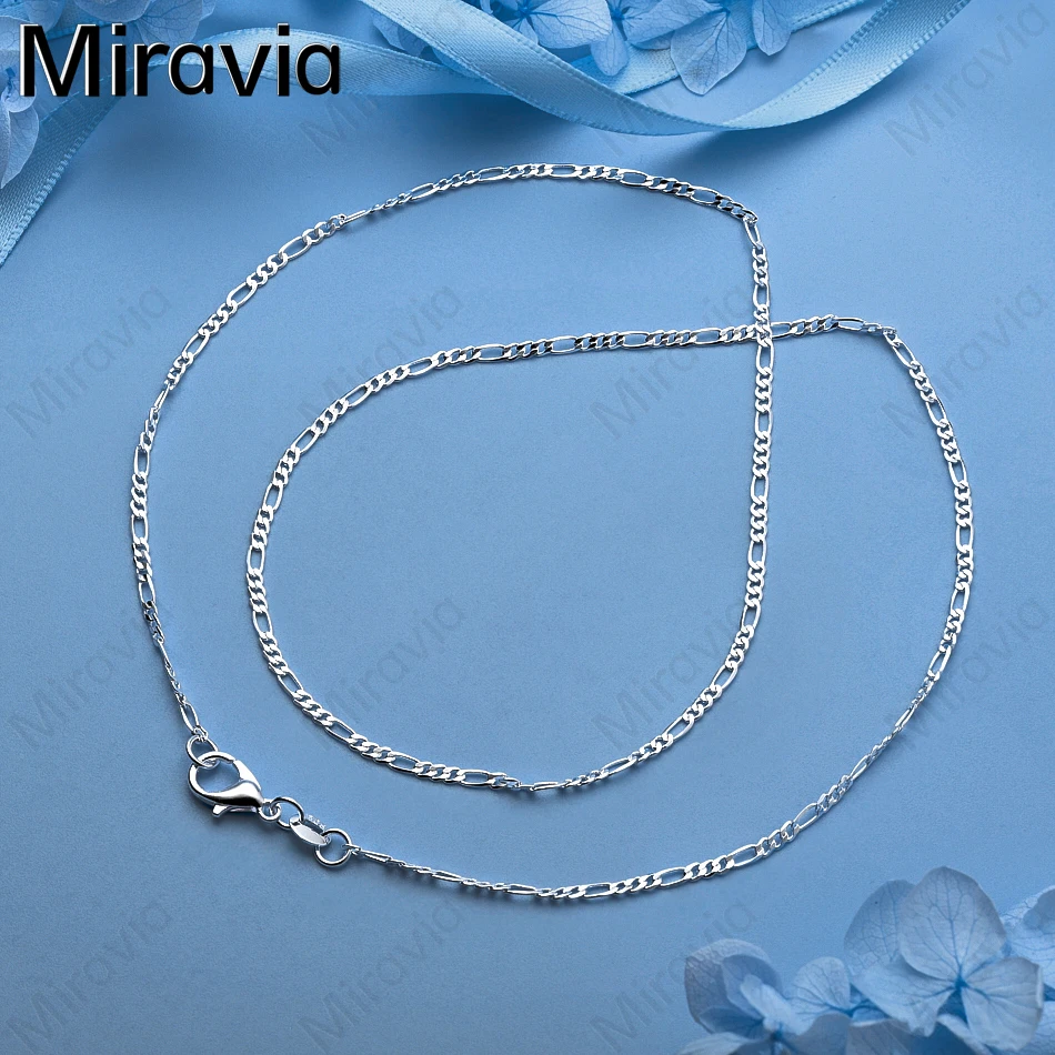 

Miravia 925 Sterling Silver 2mm Three-Piece Necklace - Everyday Accessory For Women, Simple And Elegant Jewelry