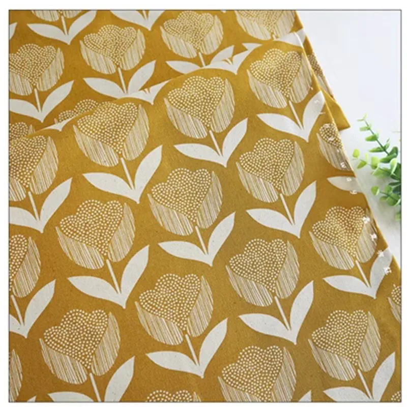 Thicken Cotton Fabrics, Northern Europe Flower Print, Handmade DIY Bag, Pillow Material, 100% Cotton Imitate Linen, CR-1836