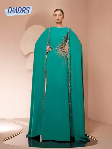 Dubai Cap Sleeves Evening Dress Classy O Neck Party Birthday Prom Gown For Women Delicate Customized Stylish Cocktail Dress