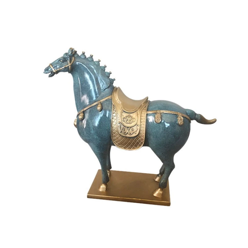 Antique Copper Horse Figurine Collectibles Beautiful Home Decor Color Full Horse Statue