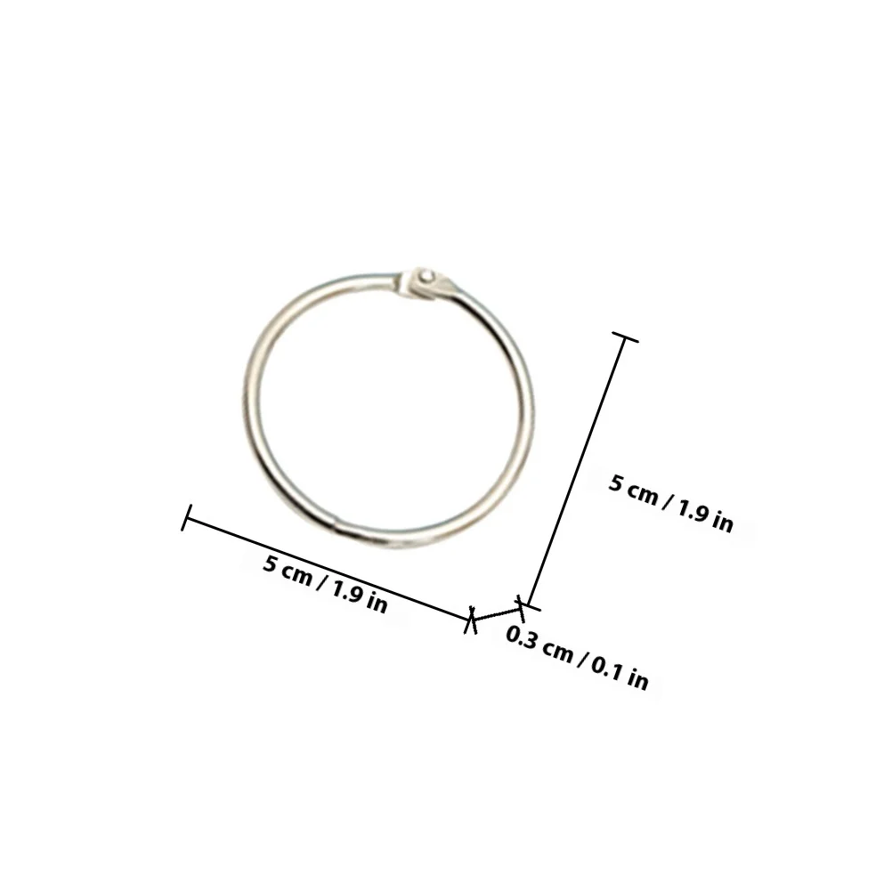 25pcs Metal Binder Rings Round Loose Leaf Ring Buckles For Diy Notebook Index Cards Scrapbook Key Ring Craft Office School