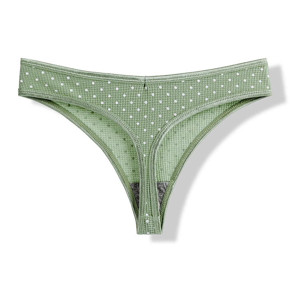 Cotton Panties Women Sexy Dots Thong Briefs Breathable Trunks Comfortable T Back Underpants Bikini Underwear Low Waist Knickers