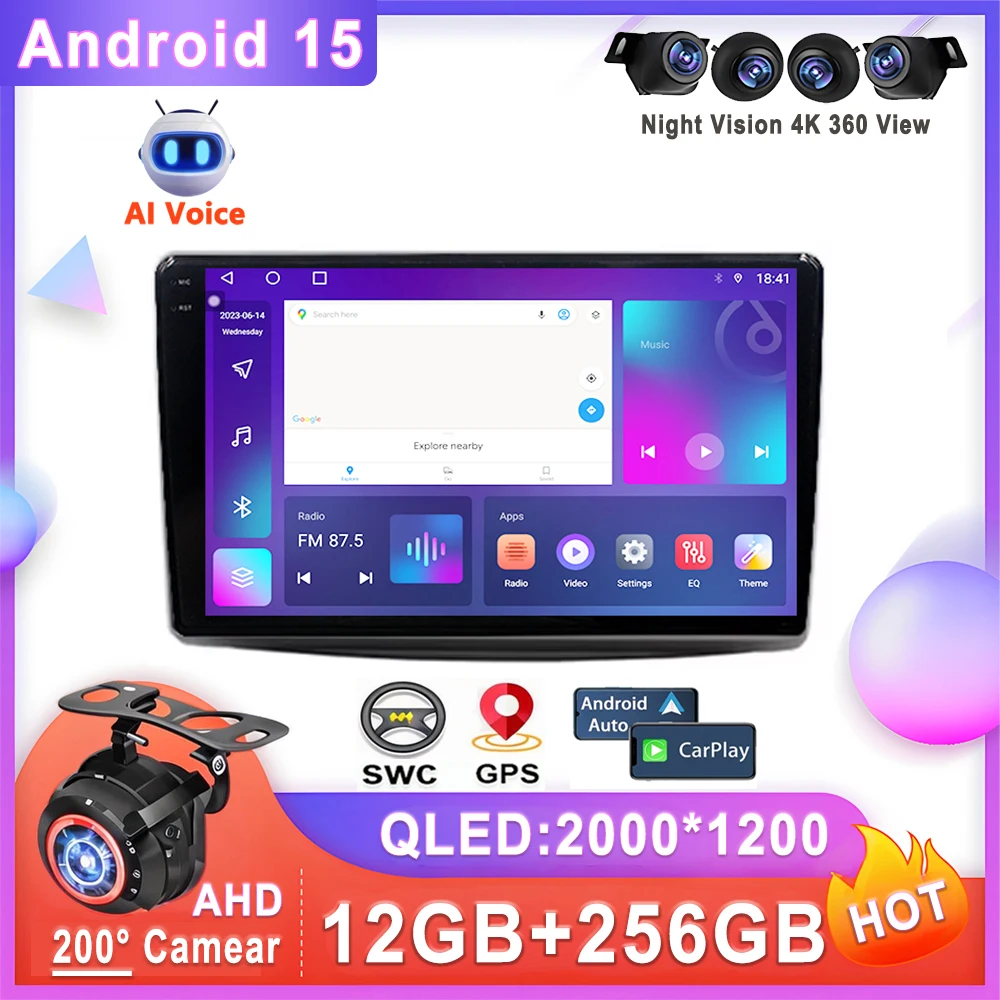 

Авто радио для Alfa Romeo MiTo 955 2008-2016 Android 15 Автомобильный GPS Стерео головное устройство Мультимедийный плеер без 2din DVD QLED Экран 5G