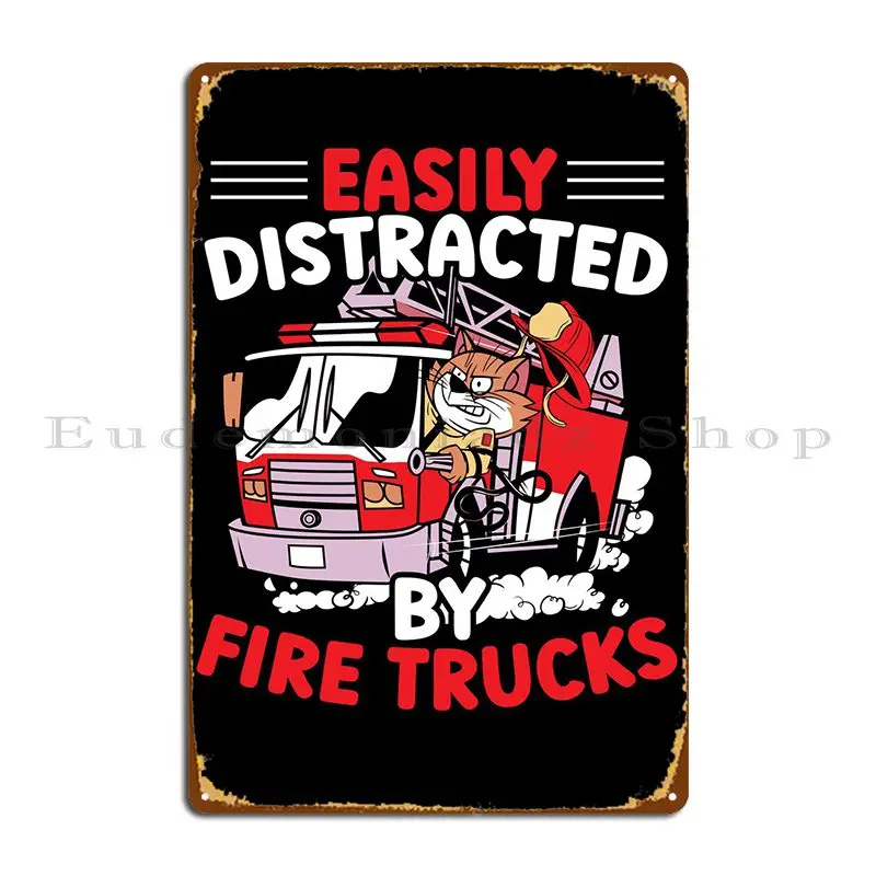 Firetrucks Metal Sign Retro Plaques Living Room Wall Designs Tin Sign Poster