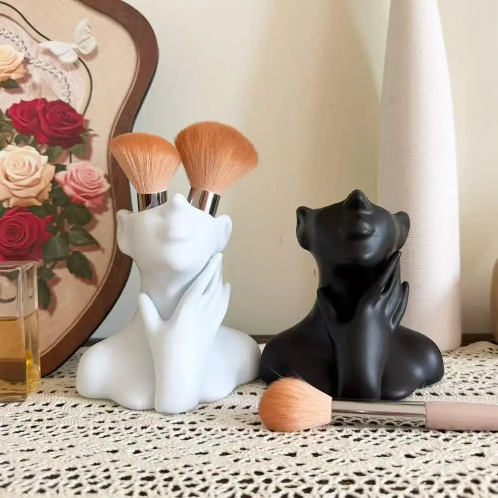 Female Bust Figurine Vase Makeup Brush Pen Holder New Creative Human Body Art Vase Desk Organizer Statue Ornament Home Decor view 6
