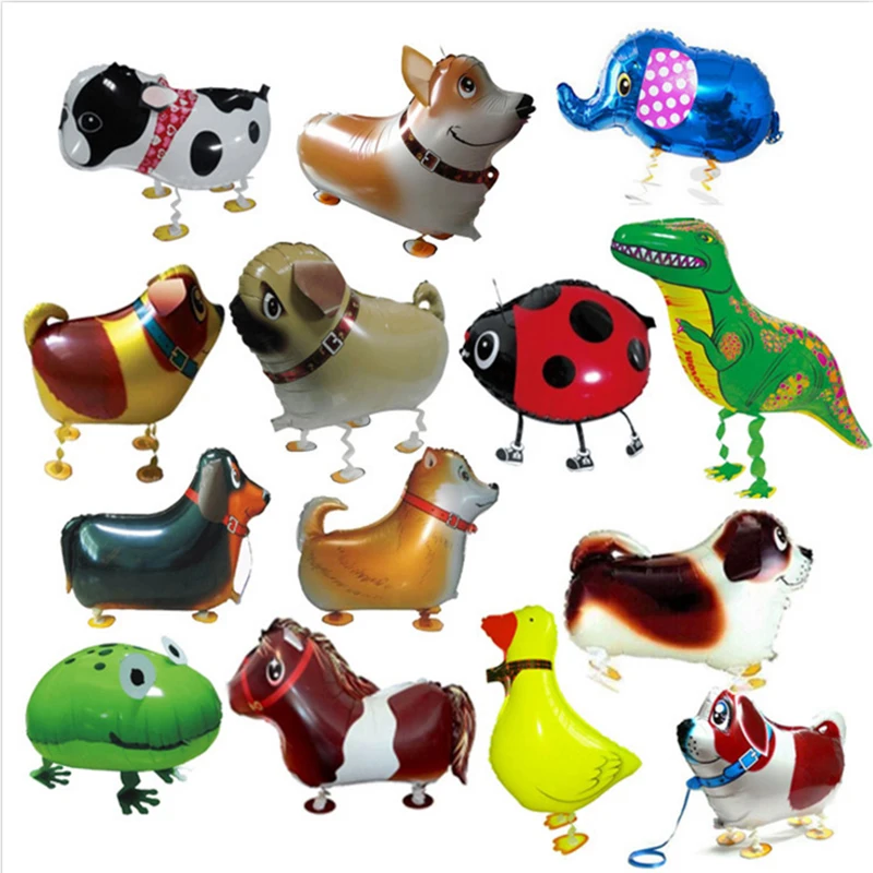 1pc Cartoon Farm Animal Walking Balloon Cute Cow Chiken House Sheep Ladybug Dalmatians Foil Ballos For Farm Birthday Party Decor