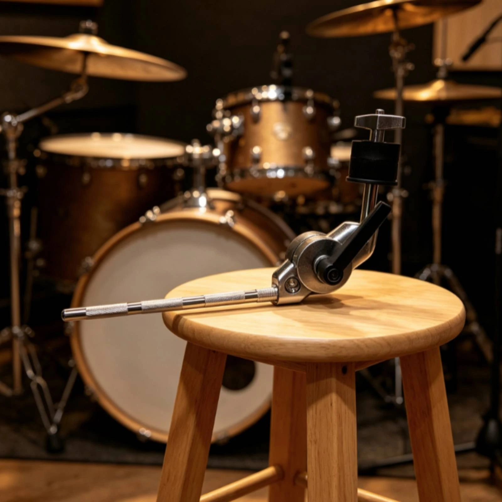 Cymbal Extension Bracket Metal Cymbal Mount with Knurled Rod L-Arm Rod with Bracket Holder Extra Reach Drum Hardware Secure