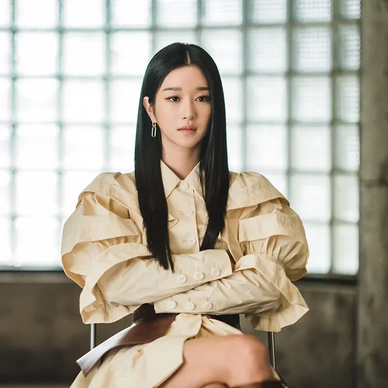 MN1 kpop Seo Sì Ji stessa moda estiva nuovo design sexy abito sottile donna personalità risvolto monopetto vita alta mini d9 * Jy