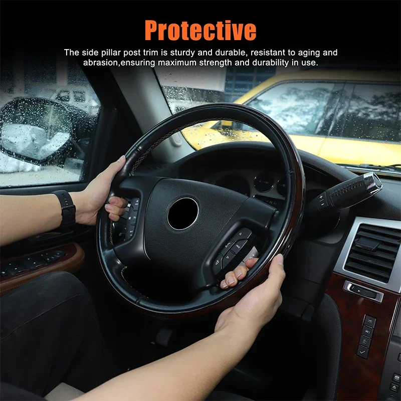 

Для Cadillac Escalade 2007-2014 рама рулевого колеса автомобильный руль ключ-рамка аксессуары для интерьера ABS черный 2 шт.