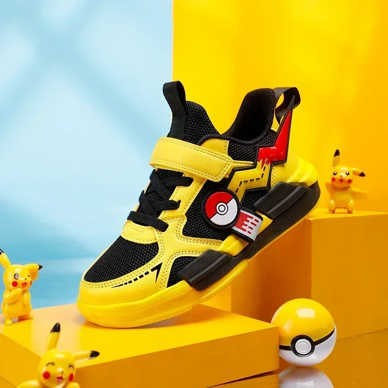 Kids Casual Sneakers Pikachu Cartoon Sneakers for Men and Women Pokémon Student Running Shoes Breathable Light Size EU28-39