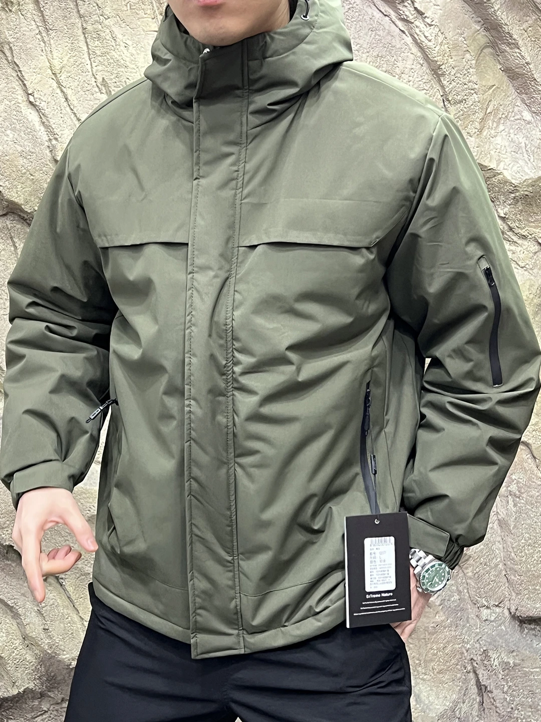 في الهواء الطلق Thiened القطن Jaet الرجال مقنعين الدفء معطف الشتاء العصرية طويلة Sve الوقوف صالح الشباب ular لباس غير رسمي #2