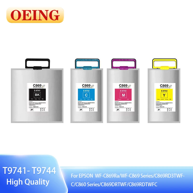 T9741 T9742 T9743 T9744 Premium Color Compatible Ink Bag Cartridge for Epson WF-C869Ra WF-C869 Series C860 Series C869DRTWF