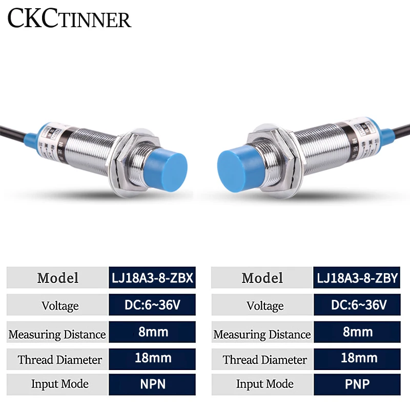 LJ18A3-8-Z/BX LJ18A3-8-Z/BY Proximity Switch Inductive Proximity Sensor Detection Switch NPN/PNP DC 6-36V Approach Sensor 18mm