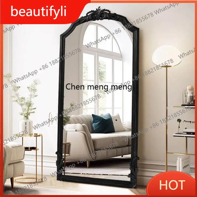 

Зеркало в полный рост D80 в французском резном стиле, ретро, от стены до стены, напольное, для дома, для спальни, средневековое, настенное, большое.