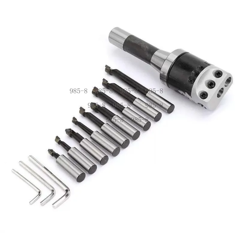 9 Pieces 2-inch F1-R8 Boring Head Set, 1/2