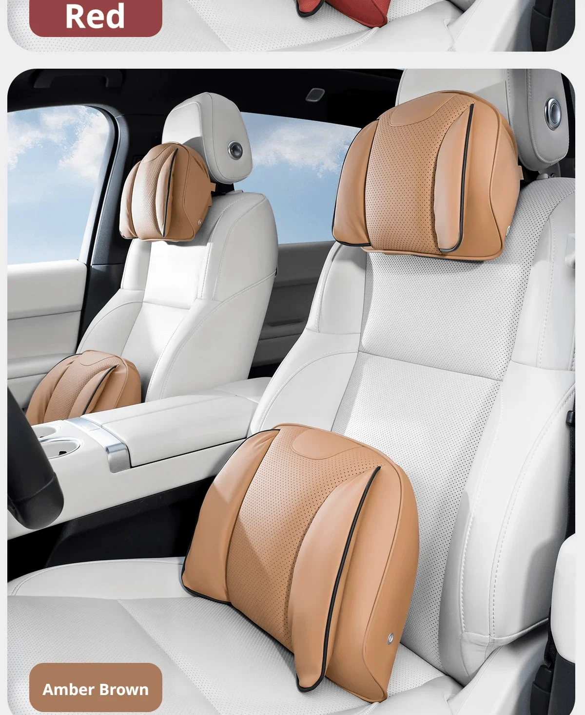 Für Tesla Auto Kopfstützen-Kissen Lendenstütze Premium-Qualität Atmungsaktiv Passend für Model 3 Model Y Highland Model S Cybertruck Model X – Detail 21