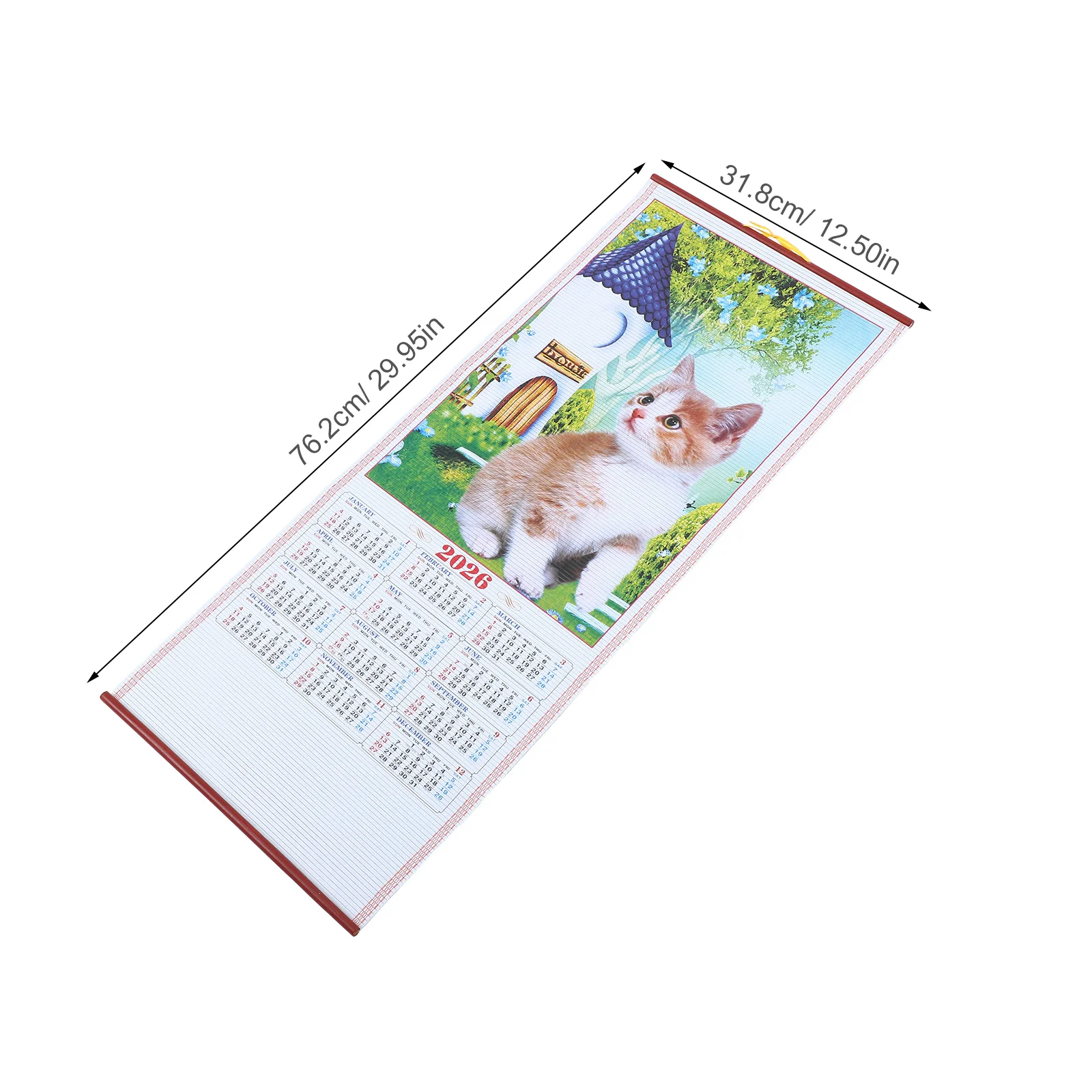 2026 الحصان سنة التقويم فو الروطان معلقة التمرير القمري جدار ديكور للمنزل مكتب الصينية زودياك المسيل للدموع الفن طباعة كبيرة #6