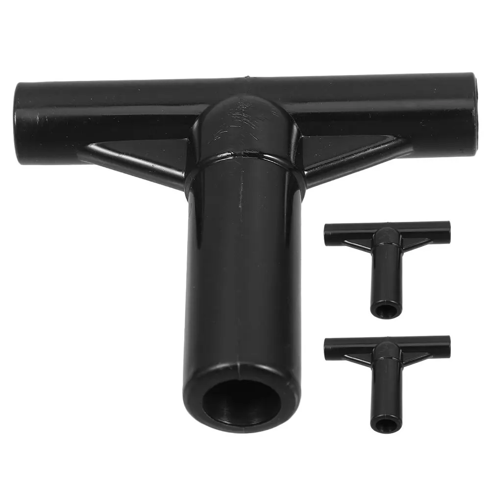 3 قطعة الترامبولين T موصل قبعات القطب البلاستيكي الأسود لإصلاح الإطار مقاومة للطقس قطع غيار متينة في الهواء الطلق