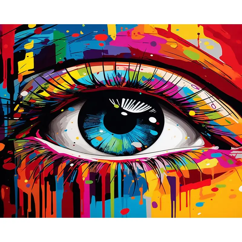 

GATYZTORY Eyes Painting By Numbers Adults Crafts Abstract Home Decors Colouring Picture Paint Handicrafts Diy Set Wall Art