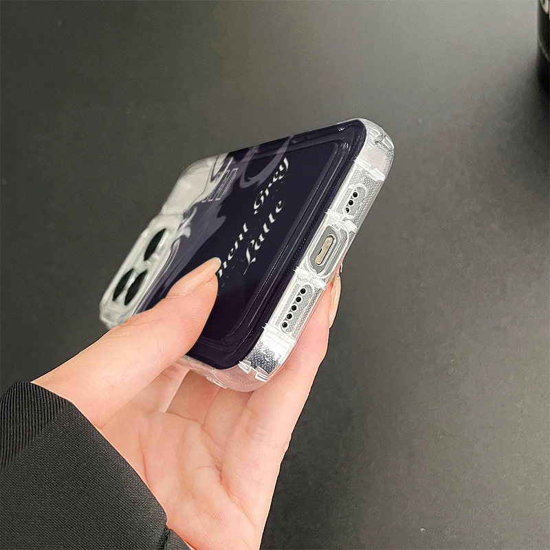 J2143 Fall Prevention Cushion Type For IPhone 11 12 13 14 Pro Max 6 6s 7 8 Plus X XR XS Max 12 Mini Case DIY Soft TPU Cover